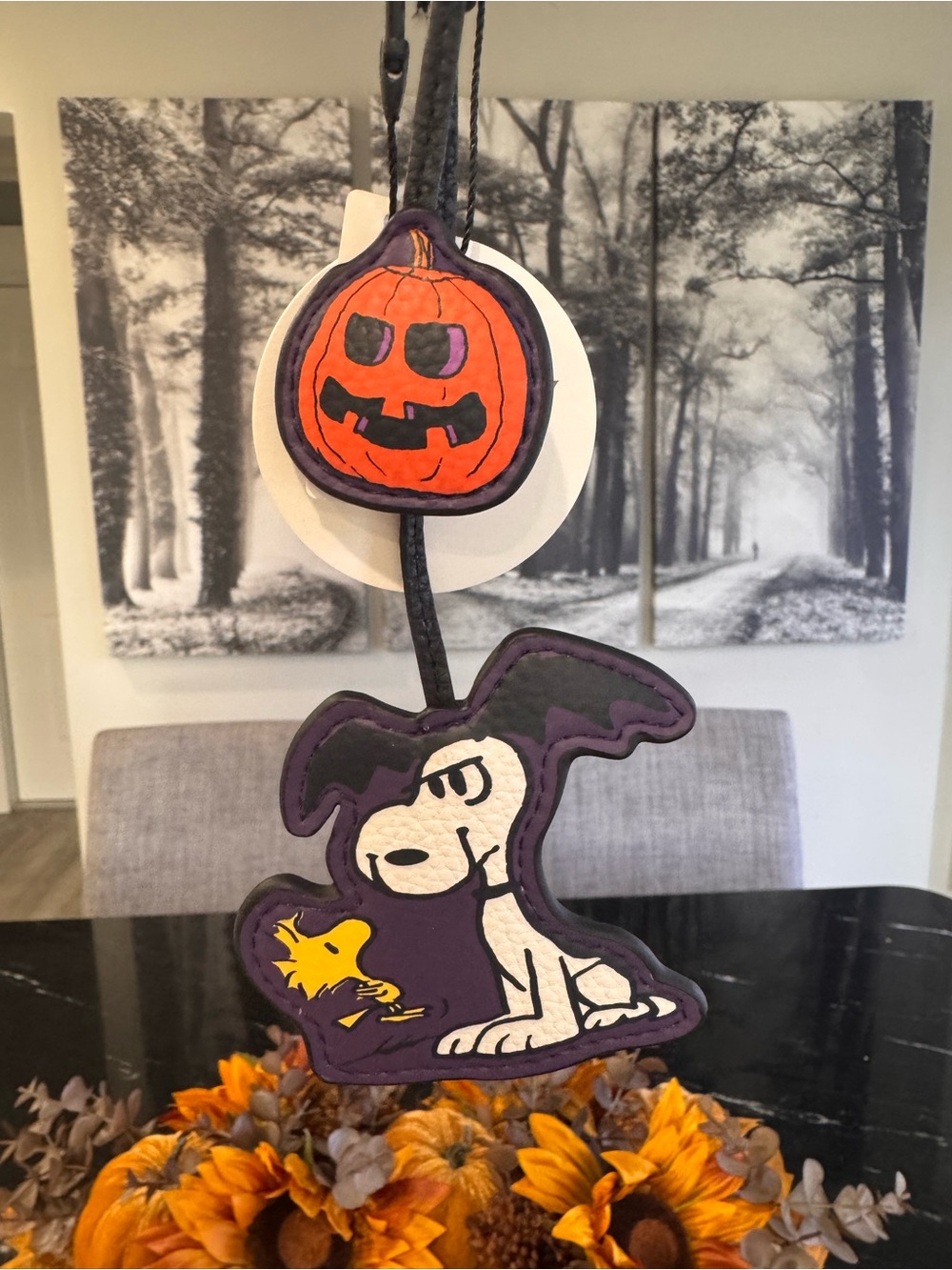 Vera Bradley Halloween Peanuts Snoopy & Woodstock Bag charm - Purple/Orange-Rare